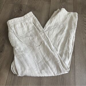 H&M Linen Pants beige white Womens Medium